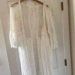 White floor length kimono